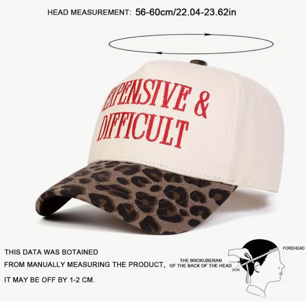 Expensive and Difficult Cream and Leopard or White and Pink Print Hat - Picture 5 of 9